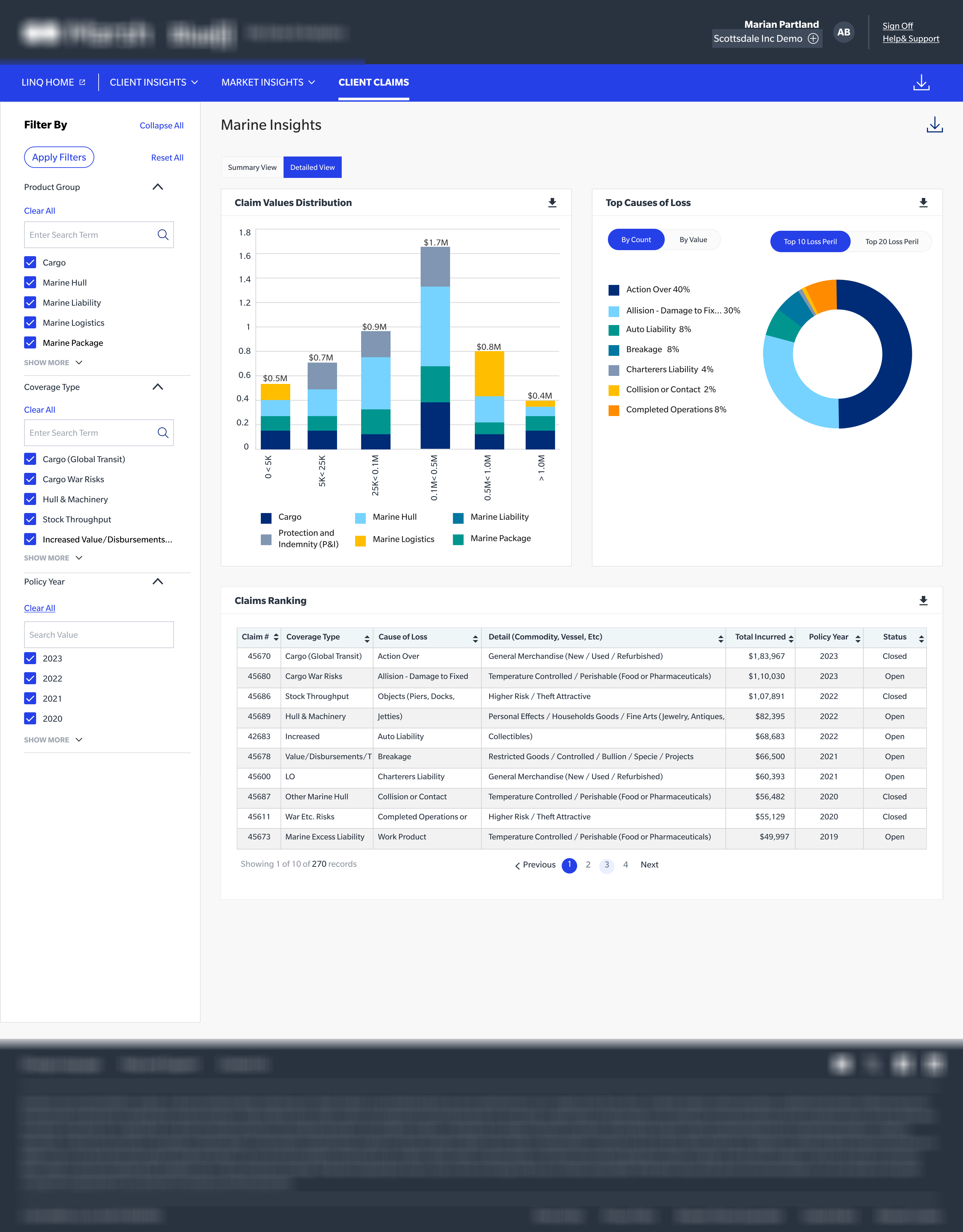 Client Claims Dashboard
